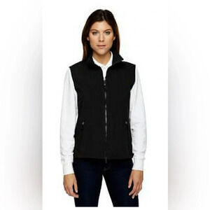 North End Ladies' Three-Layer Light Bonded Performance Soft Shell Vest - BLACK